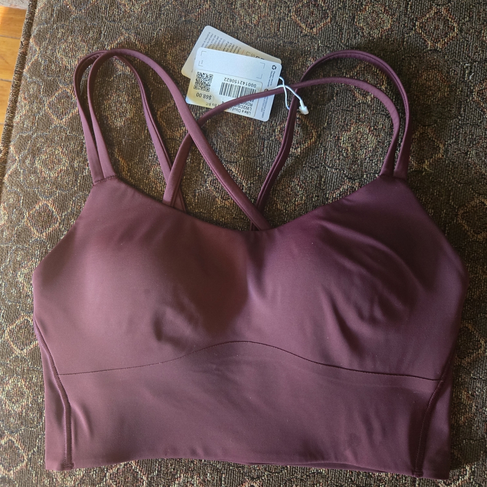 Lululemon Athletica Like A Cloud Bra Red Merlot Strappy Bralette